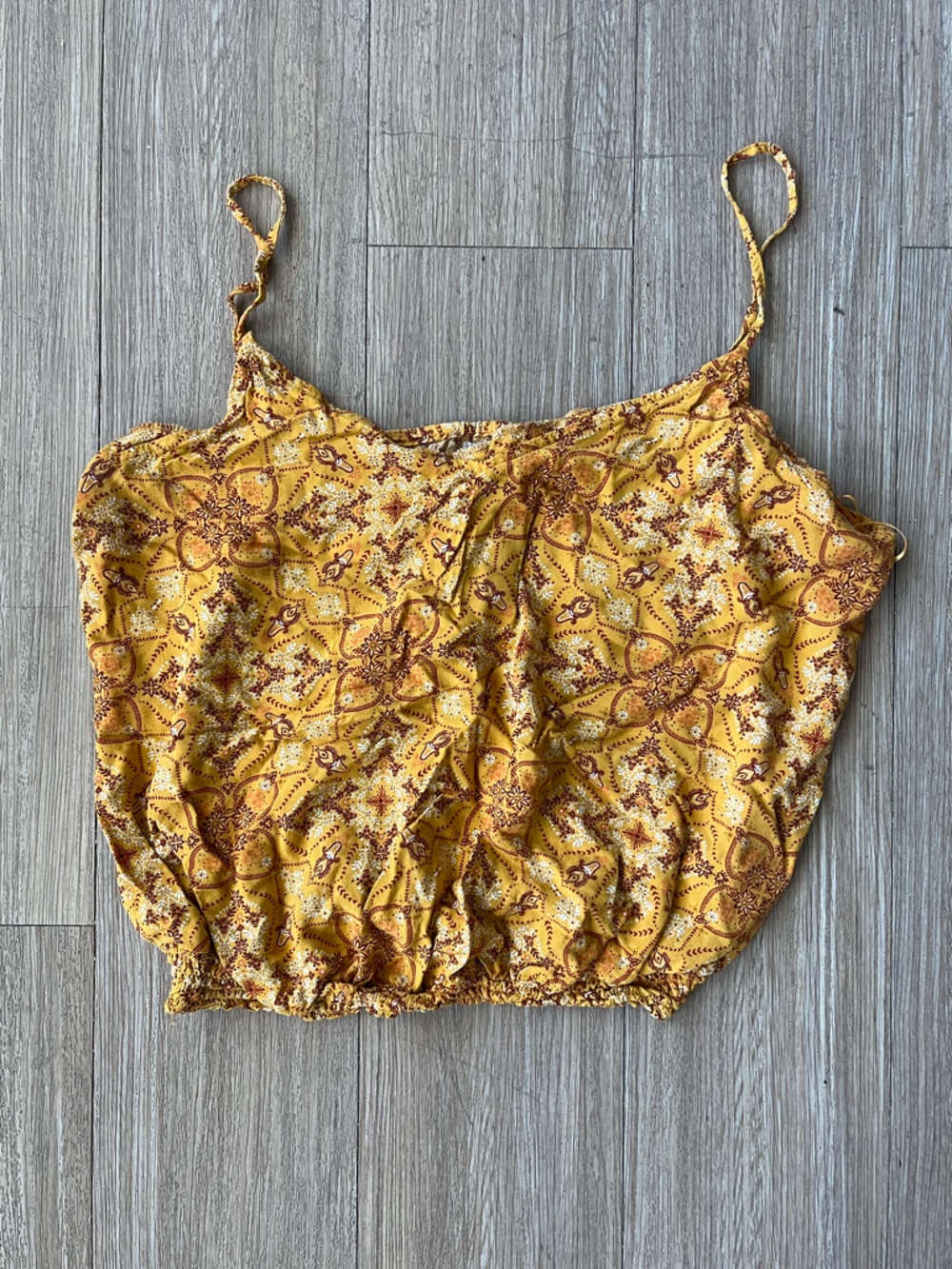 Pink Republic Yellow Paisley Print Cami Top
